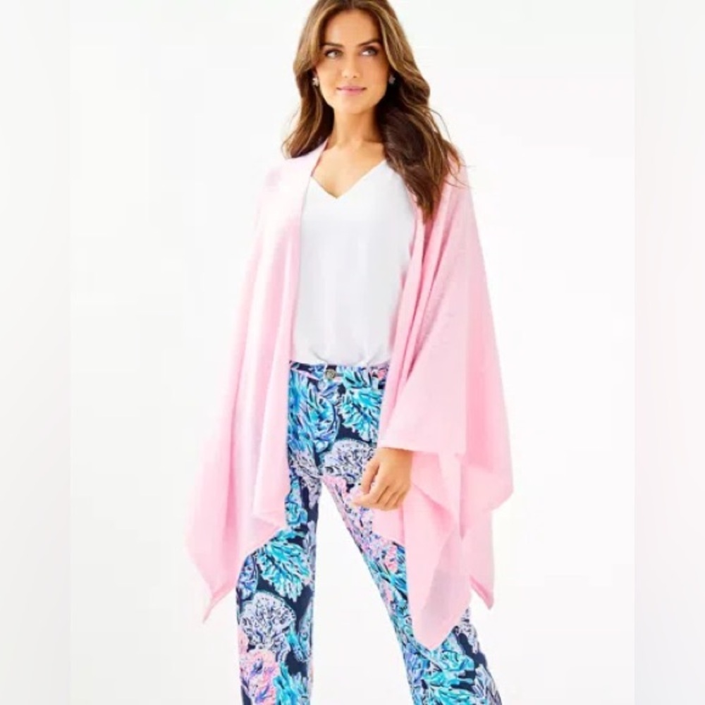Lilly Pulitzer Terri Cashmere Wrap Heather Pink Blossom